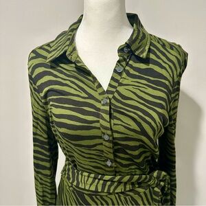 Boden, Laura Jersey Midi Dress, Oregano, Animal Stripe, 6